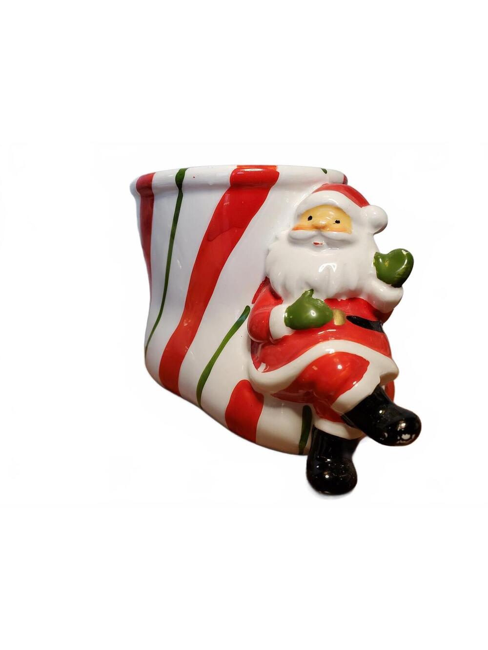 Santa Claus Boot Planter Christmas Decoration 1960s, Made in Japan, MIJ ceramic